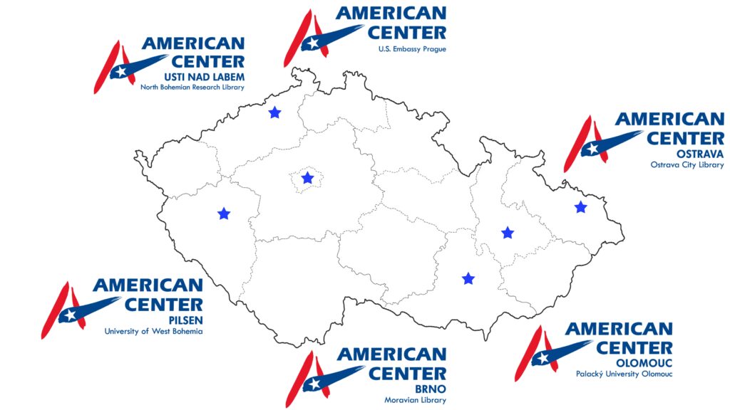 Foto mapy Amerických center v ČR
