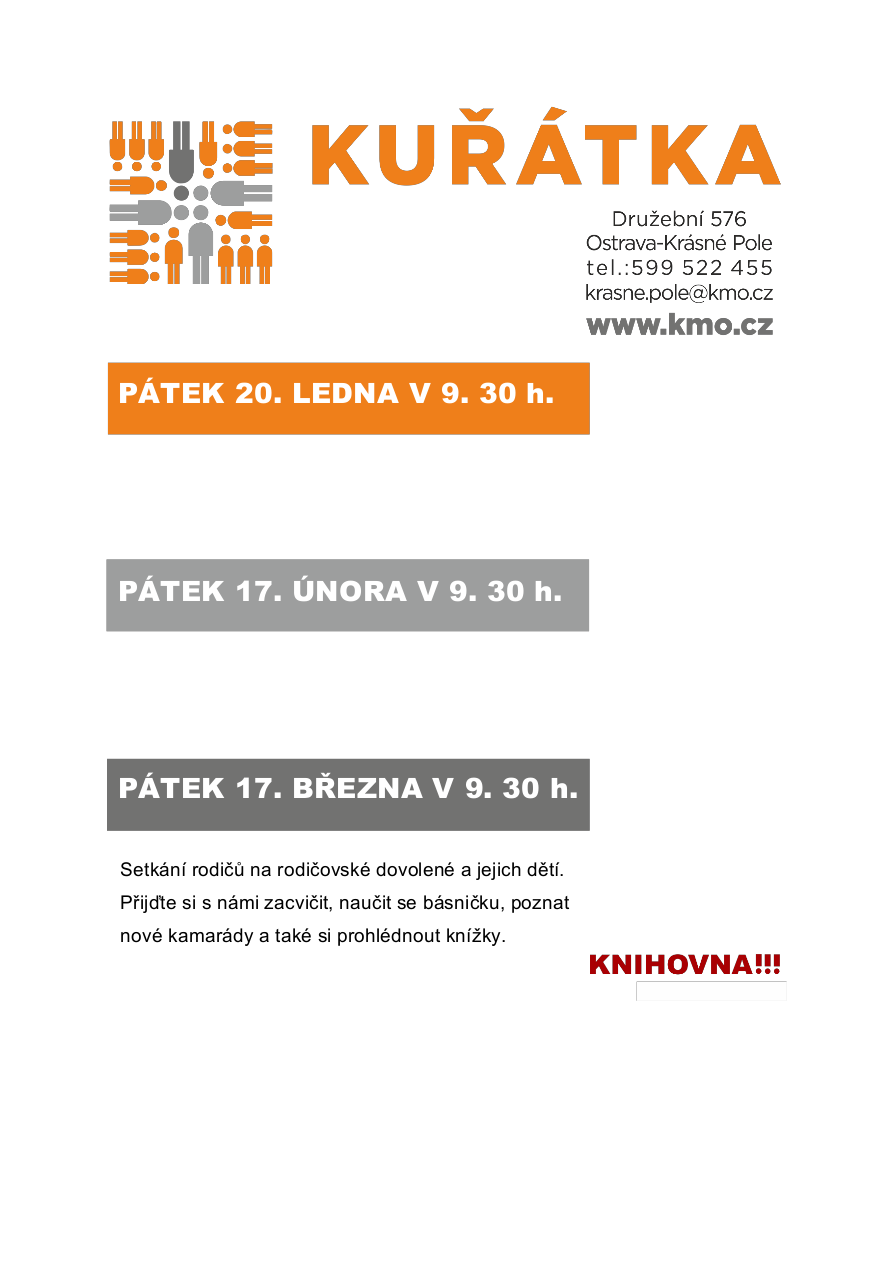 leták k uskutečněným setkáním kuřátek
