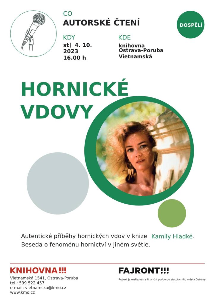 leták k besedě hornické vdovy