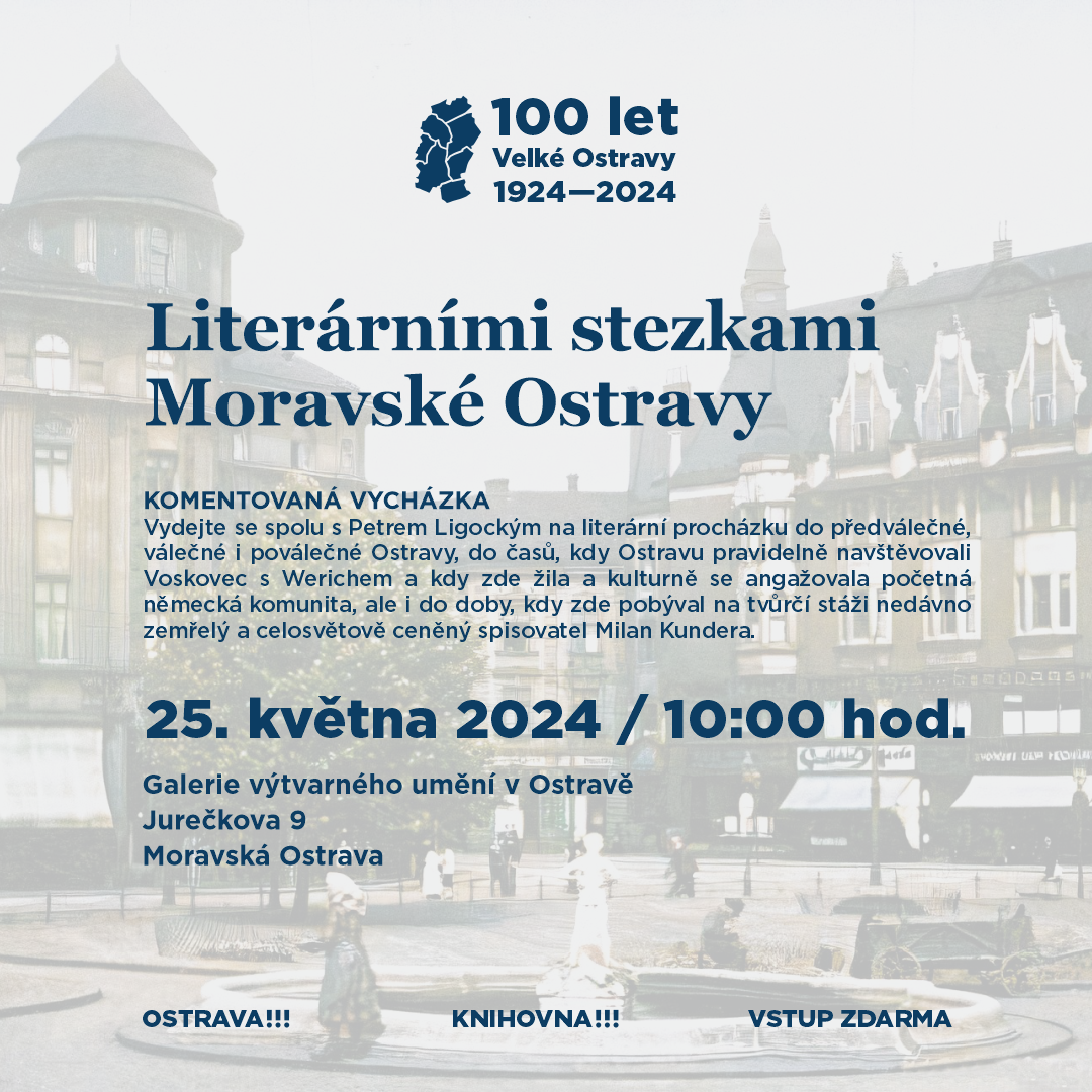 leták k literární procházce po Moravské Ostravě