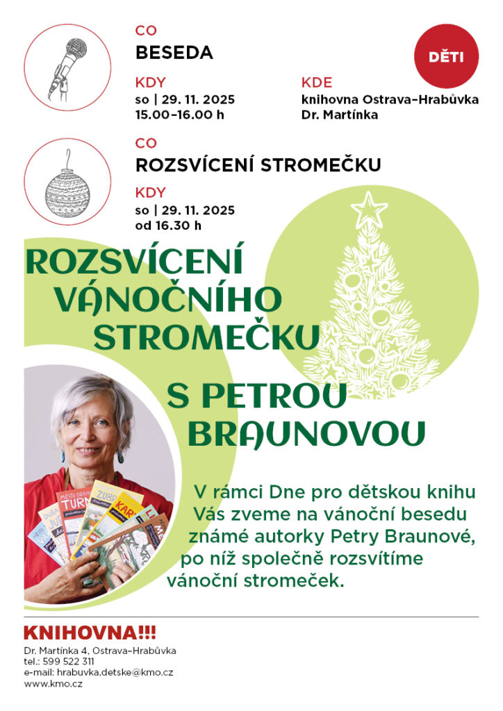 Beseda se spisovatelkou a rozsvícení vánočního stromečku