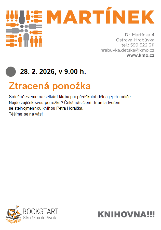 leták klubu pro děti Martínek