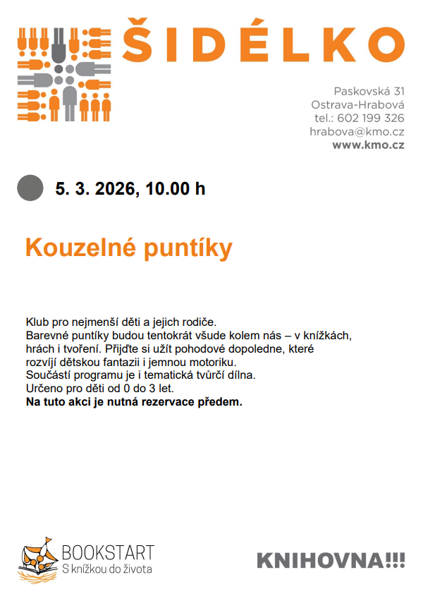 Setkání klubu Šidélko pro děti a jejich rodiče.