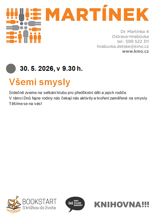 leták k setkání klubu Martínek