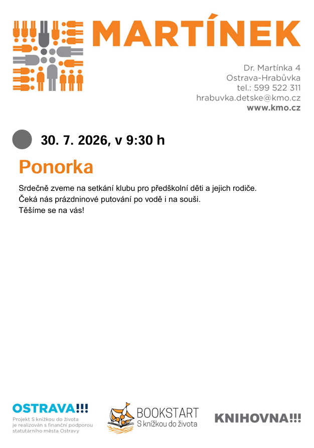 leták k červencovému klubu Martínek
