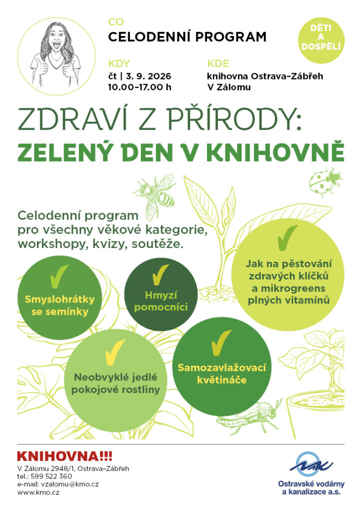 Zdraví z přírody: zelný den v knihovně na pobočce V Zálomu