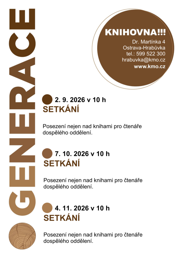 Posezení nad knížkami v rámci klubu Generace na pobočce Dr. Martínka